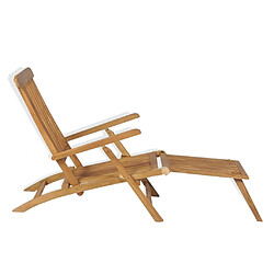 Avis Maison Chic Chaise longue,Chaise de terrasse,Chaise d’extérieur avec repose-pied Bois de teck solide -GKD29364