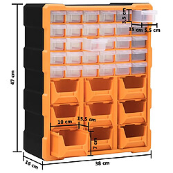 vidaXL Organisateur multi-tiroirs avec 39 tiroirs 38x16x47 cm pas cher