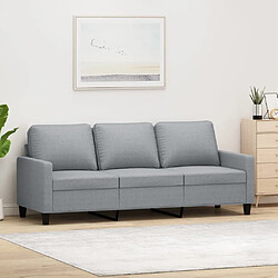 Maison Chic Canapé à 3 places,Canapé droit,Sofa de Salon,Banquette Gris clair 180 cm Tissu -GKD180539