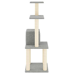 Helloshop26 Arbre à chat meuble tour grimper jouet grattage grattoir escalade plateforme avec griffoirs en sisal clair 105 cm gris 02_0022543