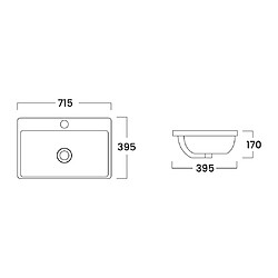 Vente-Unique Vasque de salle de bain semi-encastrée rectangle en céramique - 71,5 cm - Blanc - YASMAC II pas cher