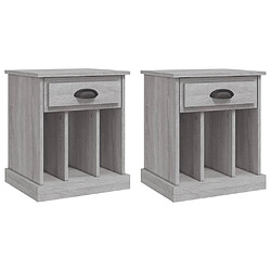 vidaXL Tables de chevet 2 pcs sonoma gris 43x36x50 cm