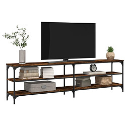 Acheter Maison Chic Meuble TV scandinave - Banc TV pour salon chêne fumé 180x30x50 cm bois d'ingénierie et métal -MN31130