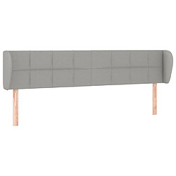 Maison Chic Tête de lit scandinave avec oreilles,meuble de chambre Gris clair 203x23x78/88 cm Tissu -MN91562