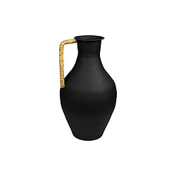 Vase Romimex Noir Métal osier 24 x 39 x 24 cm Avec poignée