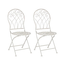 Beliani Chaise de jardin STIFFE Métal Blanc