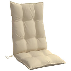 Acheter vidaXL Coussins de chaise à dossier haut lot de 4 beige tissu oxford