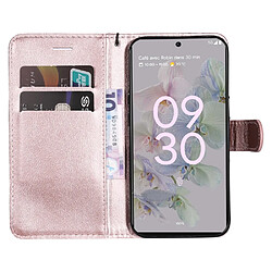 Htdmobiles Housse pour Google Pixel 6a 5G - etui coque pochette portefeuille + film ecran - ROSE