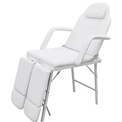 vidaXL Fauteuil pour traitement facial Similicuir 185x78x76 cm Blanc