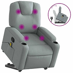 Maison Chic Fauteuil Relax pour salon, Fauteuil de massage inclinable Gris clair Tissu -GKD62981