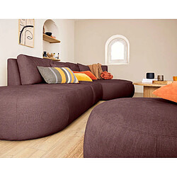 Avis Lisa Design Santorini - canapé modulable d'angle droit + pouf - 5 places - en tissu texturé