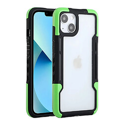 Coque en TPU + acrylique antichute, hybride noir/vert pour votre Apple iPhone 13 6.1 pouces