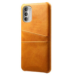 Coque en TPU + PU KSQ avec porte-cartes orange pour votre Motorola Moto G51 5G