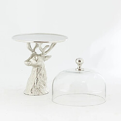 Aubry Gaspard Cloche en verre sur support aluminium Cerf.