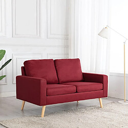 Maison Chic Canapé à 2 places,Sofa de Salon,Canapé droit Rouge bordeaux Tissu -GKD174915