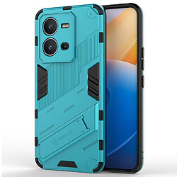 Coque en TPU anti-chute, antichoc avec béquille pour votre Vivo V25 5G - bleu clair