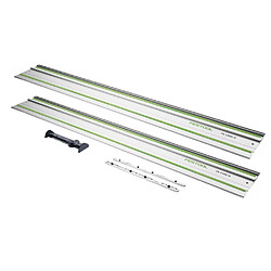 Festool FS 1080/2 Rail de guidage 1080mm + Butoir FS/2-AW + Pièce de raccordement FSV/2 pour scie portative, scie plongeante et scie sauteuse / défonceuse (491504)