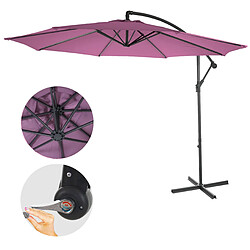 Avis Decoshop26 Parasol déporté protection solaire Ø 3m inclinable polyester/acier 11kg rouge lavande sans support 04_0000945