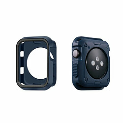 PHONECARE Coque Military Anti-Impact DoubleColor pour Apple Watch Series SE - 44mm - Bleu foncé / Noir