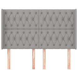 Avis Maison Chic Tête de lit scandinave avec oreilles,meuble de chambre Gris clair 163x16x118/128 cm Tissu -MN57662