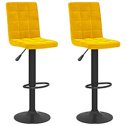 vidaXL Tabourets de bar lot de 2 jaune moutarde velours