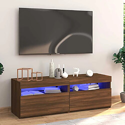 vidaXL Meuble TV avec lumières LED chêne marron 120x35x40 cm