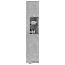 Avis Maison Chic Armoire de salle de bain,Meuble de rangement,Meuble haut Gris béton 32x25,5x190 cm Aggloméré -GKD257361