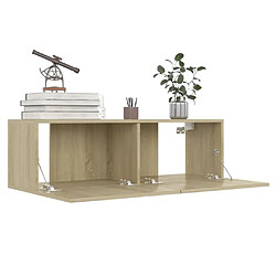 Acheter Maison Chic Meuble TV scandinave - Banc TV pour salon Chêne sonoma 100x30x30 cm Aggloméré -MN23300