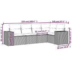 Avis Maison Chic Ensemble de 5 Tables et chaises d'extérieur avec coussins,Salon de jardin noir résine tressée -GKD523410