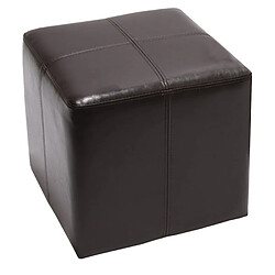 Avis Mendler 2x tabouret / pouf / dé Onex, cuir, 36x36x36cm ~ marron