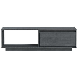 Avis vidaXL Meuble TV Gris 110x30x33,5 cm Bois de pin massif