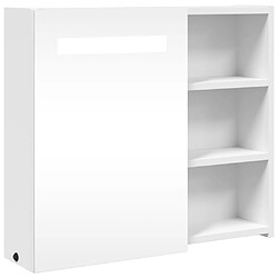 Maison Chic Armoire de salle de bain,Meuble de rangement,Meuble haut à miroir avec LED blanc 60x13x52 cm -GKD644115