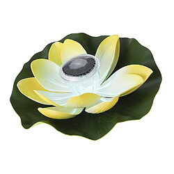 Lampe de lanterne de fleur de lumière solaire flottante de Lotus de puissance solaire LED Petals jaune