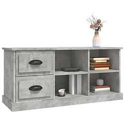 Avis vidaXL Meuble TV gris béton 102x35,5x47,5 cm bois d'ingénierie