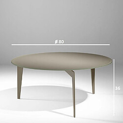 Inside 75 Table basse ronde MIKY en verre taupe