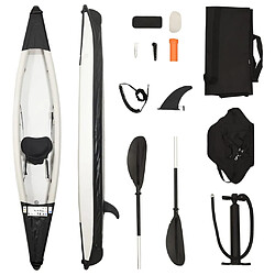 vidaXL Kayak gonflable noir 375x72x31 cm polyester