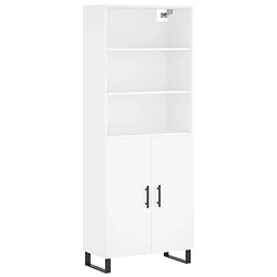 vidaXL Buffet haut Blanc 69,5x34x180 cm Bois d'ingénierie