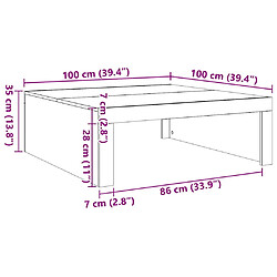 vidaXL Table basse noir 100x100x35 cm bois d'ingénierie pas cher