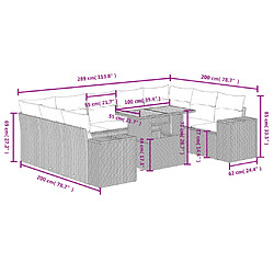 Avis Maison Chic Salon de jardin 10 pcs avec coussins, Ensemble Tables et chaises d'extérieur noir résine tressée -GKD966947