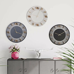 Karedesign Horloge murale Leonardo noire et dorée Kare Design