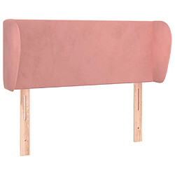 vidaXL Tête de lit avec oreilles Rose 103x23x78/88 cm Velours