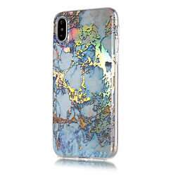 Avis Wewoo Coque gris pour iPhone X Or Marbre Motif Doux Etui de Protection Arrière