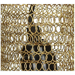 Avis L'Héritier Du Temps Plafonnier Moderne Chic avec Abat Jour Grillagé Doré Cage Noire Eclairage Contemporain 1 Lumière Suspension en Métal 15x15x45cm