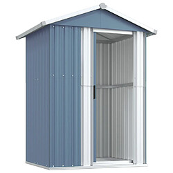 Helloshop26 Abri de jardin cabane cabanon maison de stockage remise extérieur hangar outils robuste 126 x 97,5 x 177 cm acier galvanisé gris 02_0022229