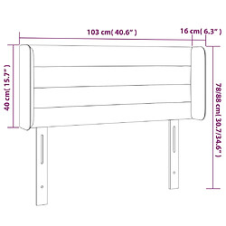 vidaXL Tête de lit à LED Bleu 103x16x78/88 cm Tissu pas cher