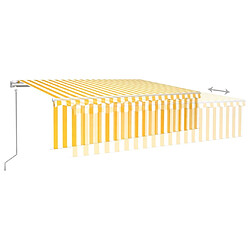 Acheter Maison Chic Auvent automatique | Store banne extérieur | Marquise rétractable avec store 6x3 m Jaune et blanc -MN10168