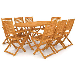 Maison Chic Mobilier à dîner de jardin 9 pcs- Ensemble table et chaises d'extérieur - Salon/Mobilier de jardin classique Bois d'acacia solide -MN73377