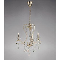 Luminaire Center Suspension Vela 3 Ampoules doré/cristal