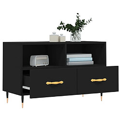 Acheter Maison Chic Meuble TV scandinave - Banc TV pour salon Noir 80x36x50 cm Bois d'ingénierie -MN95609