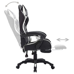 Helloshop26 Chaise fauteuil siège pivotante de bureau informatique étude de jeux vidéo avec LED RVB et similicuir blanc 02_0024199 pas cher